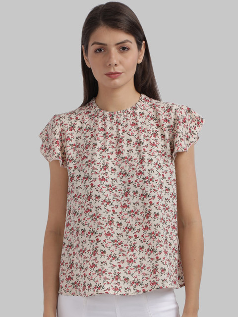 

Parx Multi Ditsy Floral Flutter Sleeve Top