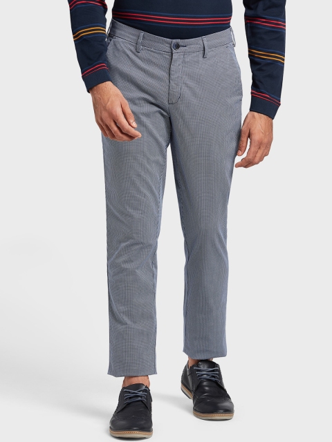 

ColorPlus Men Blue Printed Regular Trousers