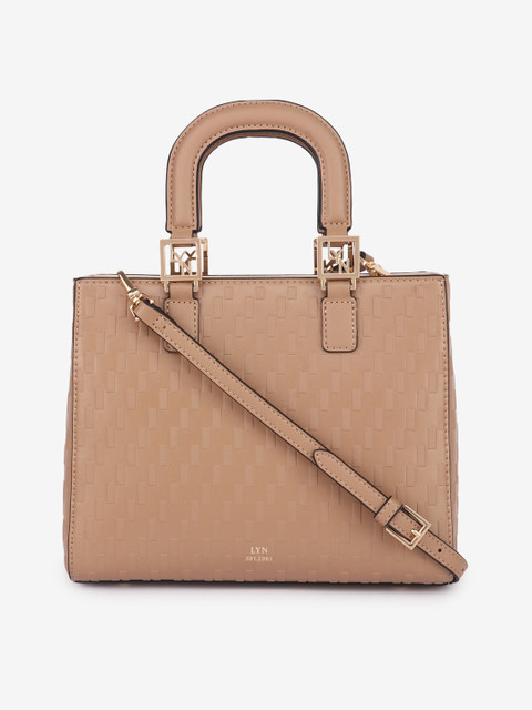 

LYN Brown Textured Handheld Bag