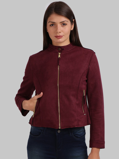 

Parx Women Maroon Crop Tailored Jacket