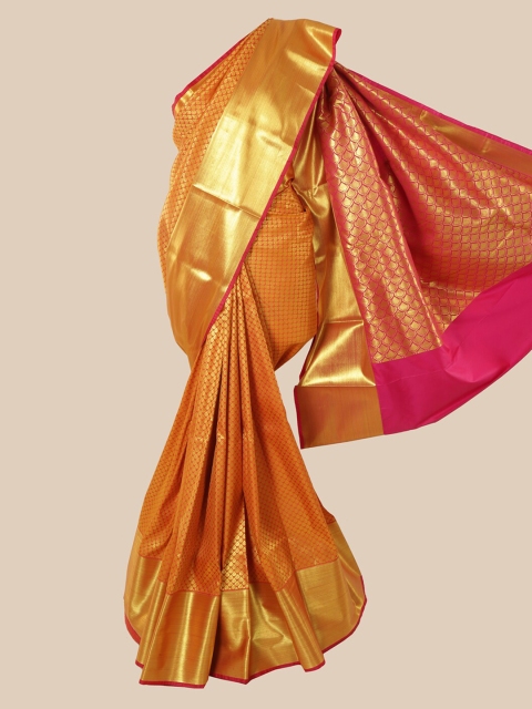 

Pothys Orange Woven Design Pure Silk Kanjeevaram Saree