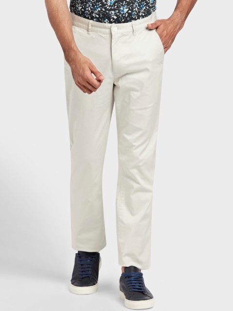 

ColorPlus Men Off White Tapered Fit Regular Trousers