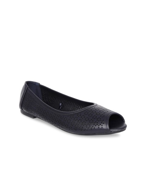 

Forever Glam by Pantaloons Women Navy Blue Ballerinas with Laser Cuts Flats