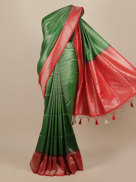 

Pothys Green Woven Design Jute Silk Saree