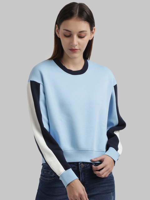

Parx Women Blue Solid Sweatshirt