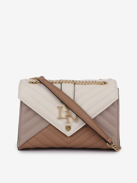 

LYN Beige & Brown Colourblocked Sling Bag