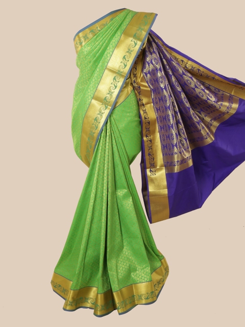 

Pothys Green Woven Design Pure Silk Kanjeevaram Saree