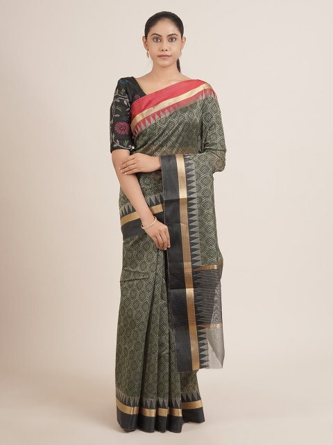 

Pothys Green Ethnic Motifs Chanderi Saree