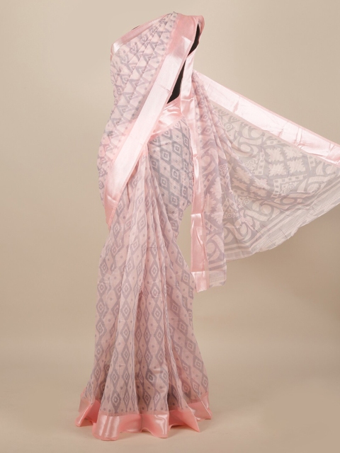 

Pothys Pink Zari Jute Silk Saree