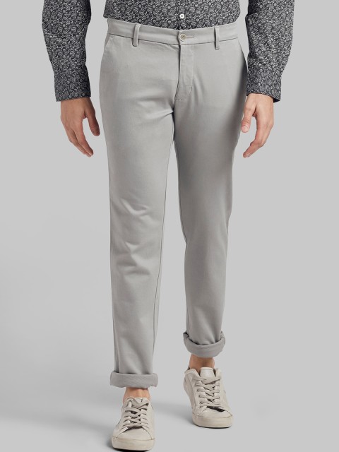 

Parx Men Grey Slim Fit Regular Trousers
