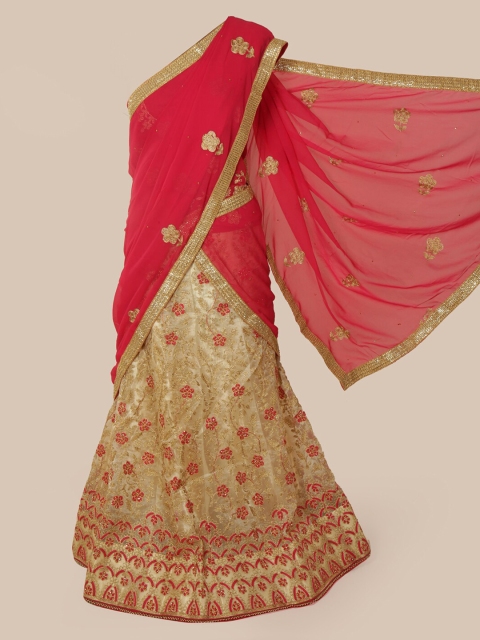 

Pothys Pink & Beige Embellished Saree