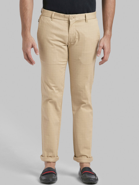 

Parx Men Beige Slim Fit Regular Trousers