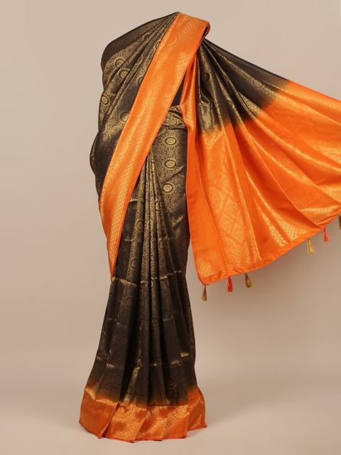 

Pothys Black Ethnic Motifs Zari Jute Silk Saree