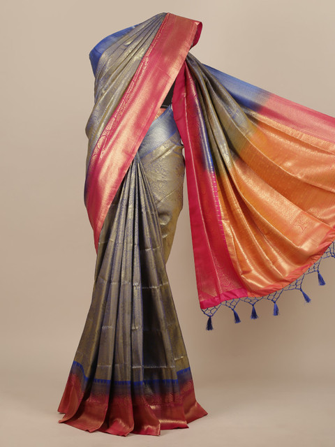 

Pothys Blue Zari Jute Silk Saree NA