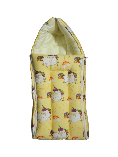 

PINKBUNNY Infants Cream-Coloured & Yellow Printed Baby Sleeping Bag