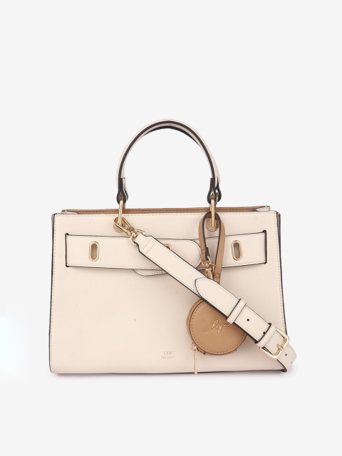 

LYN Beige Solid Handheld Bag