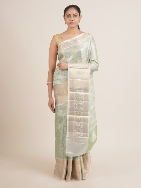 

Pothys Green Woven Design Tissue Saree