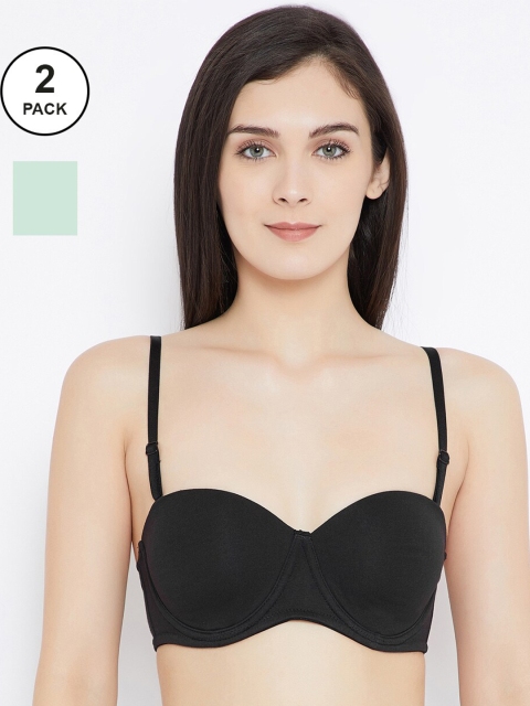 

C9 AIRWEAR Black & Green Pack of 2 Full Coverage Everyday Bra - P2608_BLACK_MINT