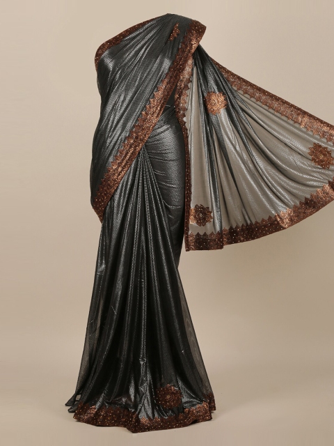 

Pothys Charcoal Grey Woven Design Zari Jute Silk Saree