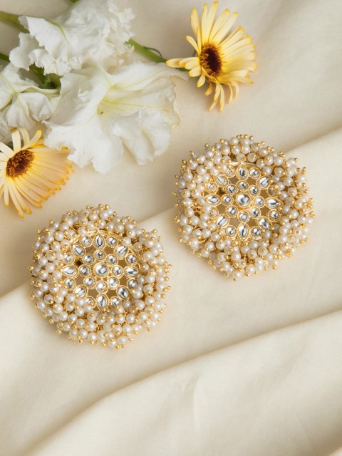 

INDYA Gold-Toned Contemporary Drop Earrings