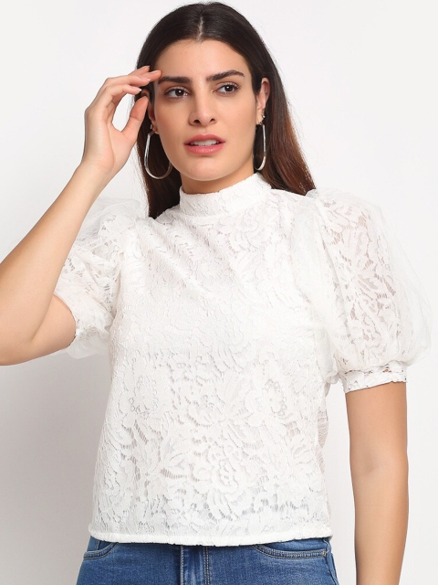 

Global Republic White Puff Sleeve Regular Top