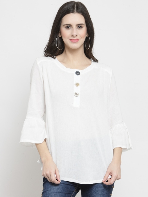 

Global Republic White Bell Sleeve Regular Top