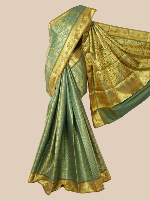 

Pothys Green Woven Design Pure Silk Kanjeevaram Saree