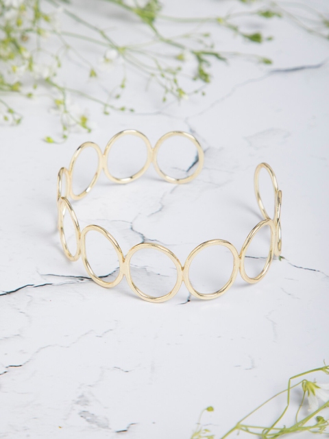 

INDYA Women Gold-Plated Circular Open Cuff Bracelet