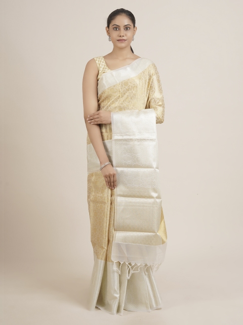 

Pothys Gold-Toned Woven Design Tissue Saree