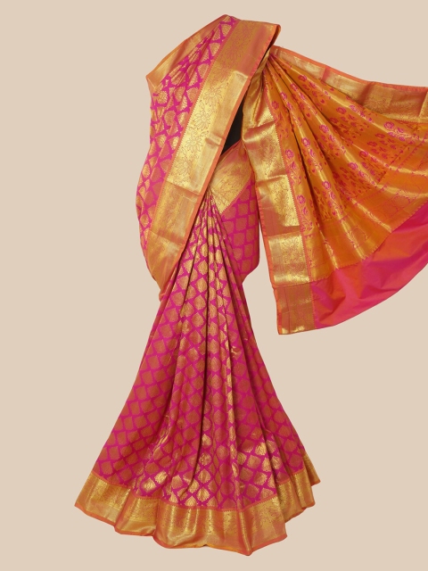 

Pothys Pink Woven Design Zari Pure Silk Kanjeevaram Saree