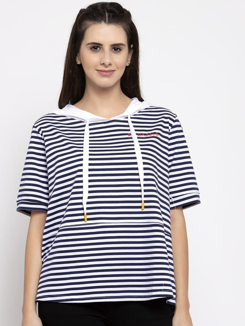 

Global Republic Navy Blue Striped Regular Top