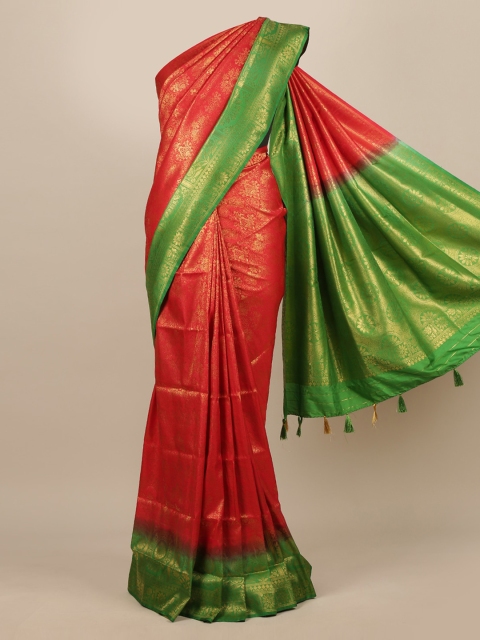 

Pothys Red & Green Woven Design Jute Silk Saree