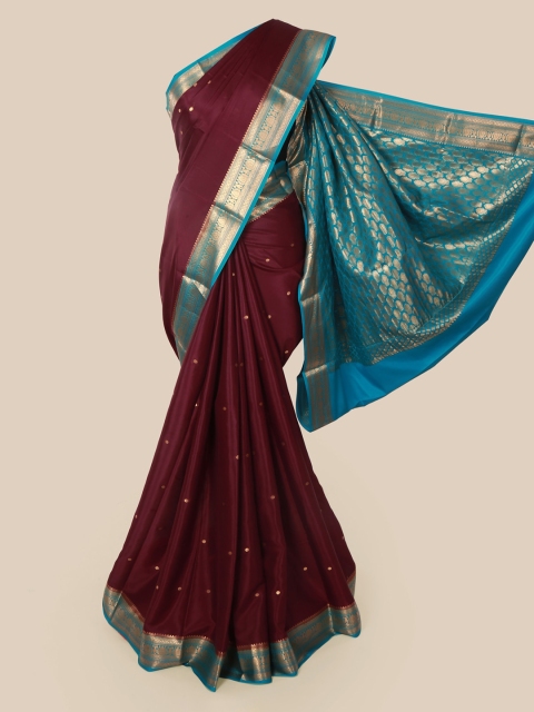 

Pothys Maroon Woven Design Pure Mysore Silk Saree