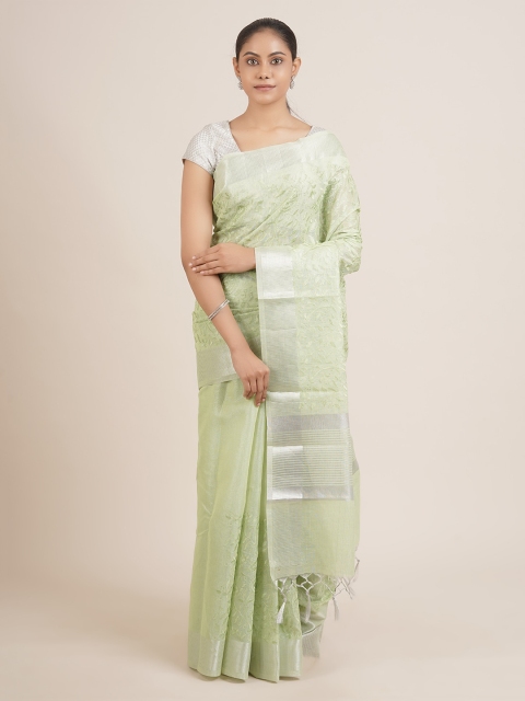 

Pothys Green Woven Design Zari Tissue Saree