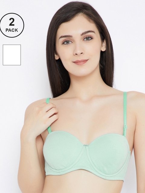 

C9 AIRWEAR White & Green Pack of 2 Full Coverage T-shirt Bra - P2608_MINT_WHITE