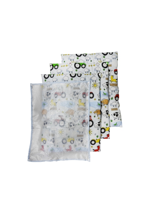 

PINKBUNNY Infants Set Of 4 Blue & White Cow Print Mats
