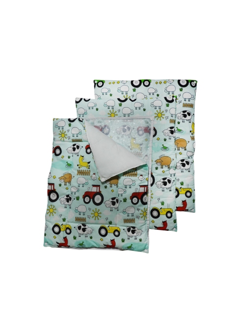 

PINKBUNNY Infants Kids Set Of 4 Green & Red Cow Print Mats