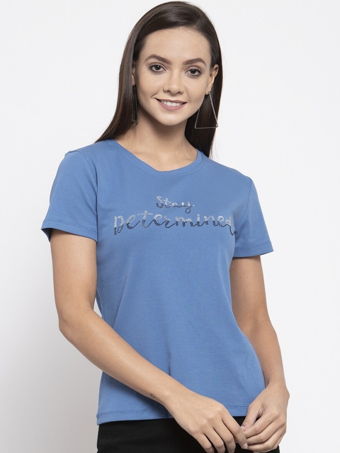 

Global Republic Blue Embellished Regular Top