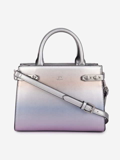 

LYN Metallic Silver-Toned Solid Handheld Bag