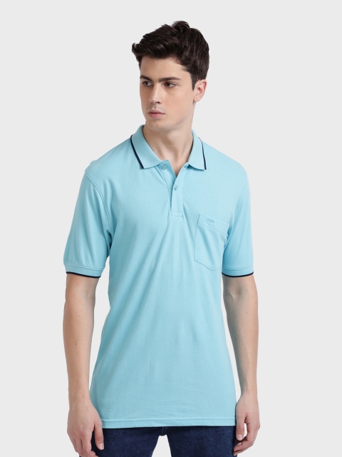 

ColorPlus Men Blue Polo Collar T-shirt