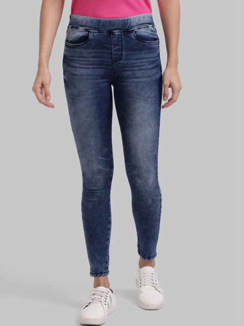 

Parx Women Navy Blue Washed Denim Crop Jeggings
