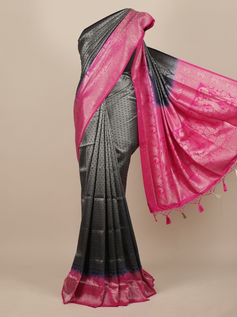 

Pothys Navy Blue & Grey Woven Design Jute Silk Saree