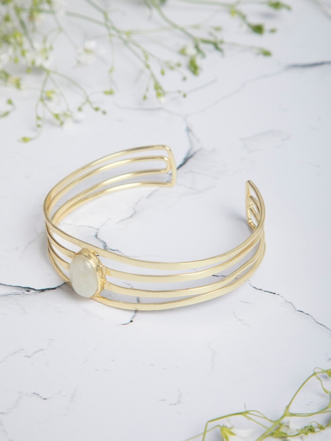 

INDYA Women Gold-Plated & White Brass Cuff Bracelet