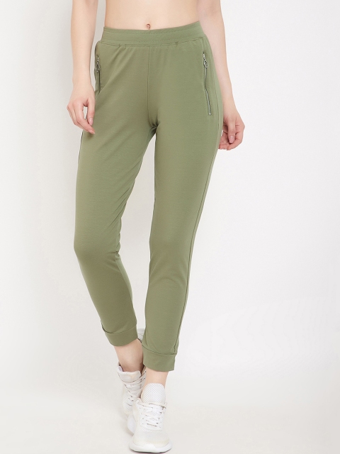 

Okane Women Olive Green Solid Joggers