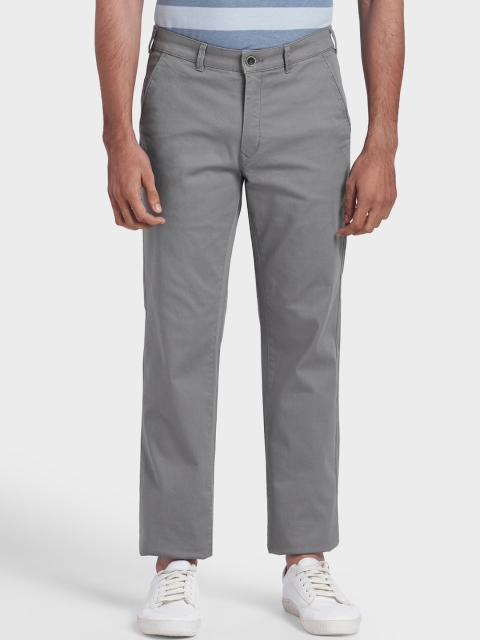 

ColorPlus Men Grey Tapered Fit Regular Trousers