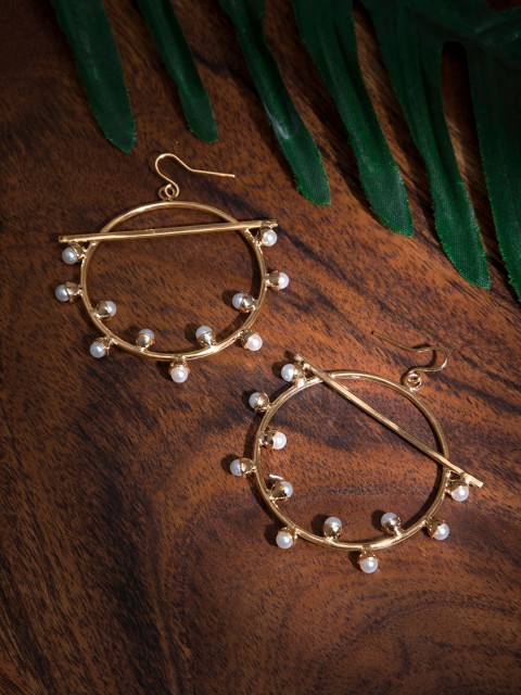 

INDYA Gold-Toned Contemporary Hoop Earrings