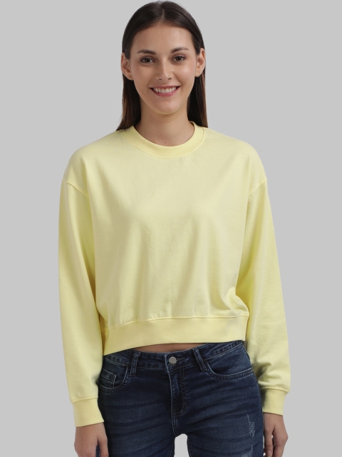

Parx Women Yellow Solid Sweatshirt