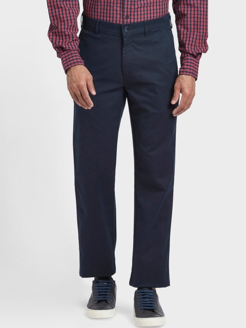 

ColorPlus Men Blue Solid Tapered Fit Regular Trousers