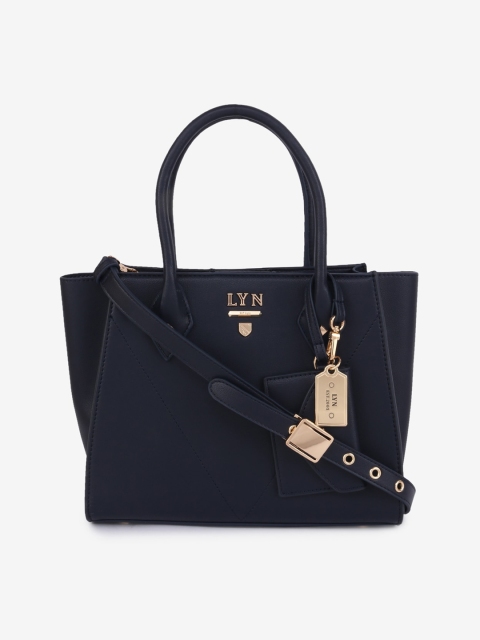 

LYN Navy Blue Solid Handheld Bag