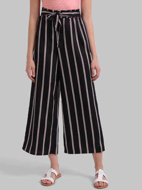 

Parx Women Blue Striped Culottes Trousers